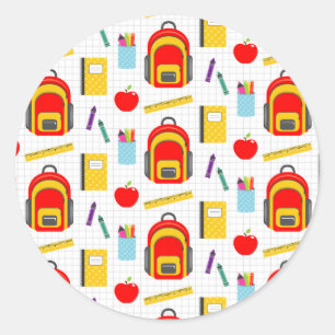 Sticker Rond Don de l'enseignant   Apple Retour À L'École