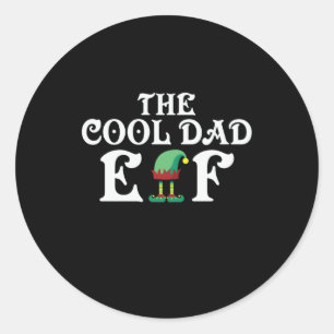 Sticker Rond Don de Noël Le Cool Papa Elf