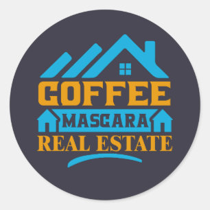 Sticker Rond Don Realtor   Coffee Mascara Immobilier