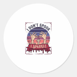 Sticker Rond Don Spook Sparkle Mains de Zombie Halloween Sang_1
