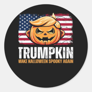 Sticker Rond Donald Halloween - Trumpkin rendre Halloween Éffra