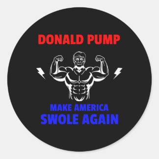 Sticker Rond Donald Pump Rend L'Amérique Ravie Pour Avoir Levé
