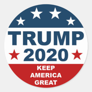 Sticker Rond Donald Trump 2020 Gardez l'Amérique grande