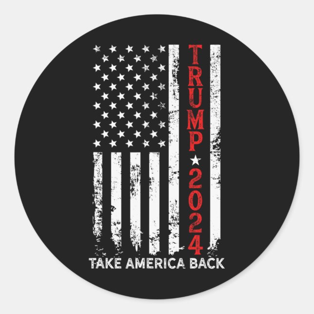Sticker Rond Donald Trump 2024 (Devant)