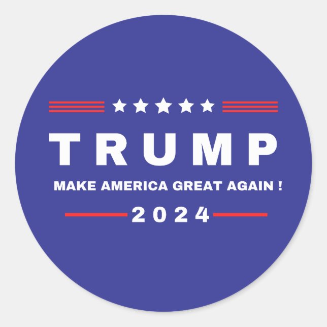 Sticker Rond Donald Trump 2024 fait revenir l'Amérique (Devant)