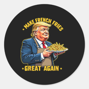Sticker Rond Donald Trump 2024 frite - Faire des frites G