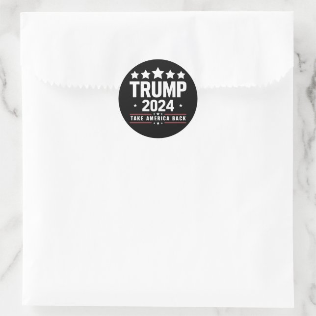 Sticker Rond Donald Trump 2024 redonne l'élection américaine (Sac)