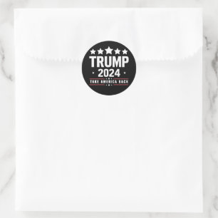 Sticker Rond Donald Trump 2024 Reprenez l'Amérique Élection 