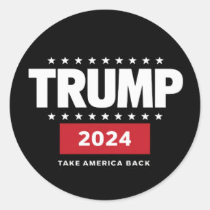 Sticker Rond Donald Trump 2024 Reprenez l'élection de l'Amériqu