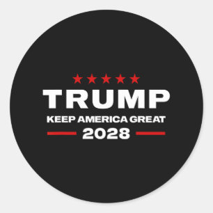 Sticker Rond Donald Trump 2028 Conserve La Grande Élection Amér