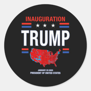 Sticker Rond Donald Trump 47e président 2025 Inauguration États