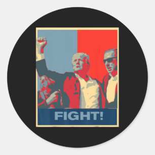 Sticker Rond Donald Trump combat l'oeuvre d'art contre les Etat