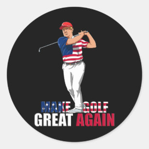 Sticker Rond Donald Trump - Drôle cadeau de golf