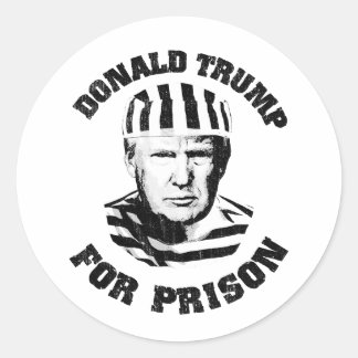 Sticker Rond Donald Trump En Prison