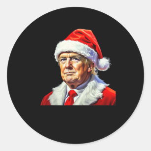 Sticker Rond Donald Trump Père Noël 2024 - Noël