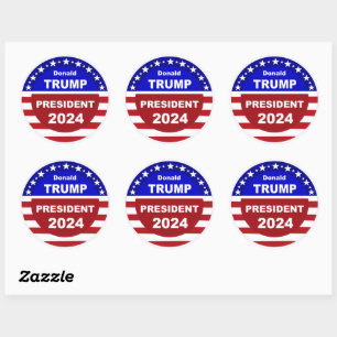 Sticker Rond Donald Trump Président aux alentours de 2024