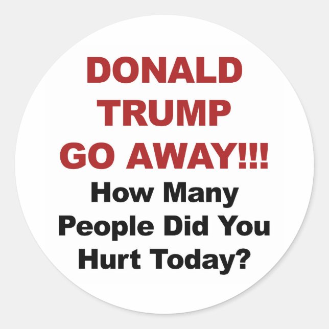 Sticker Rond Donald Trump s'en va (Devant)