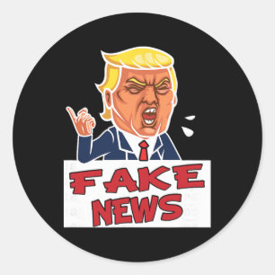 Sticker Rond Donald Trump Vous êtes de fausses nouvelles 
