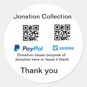Sticker Rond Donation Collection conseil pot ajouter votre q r 