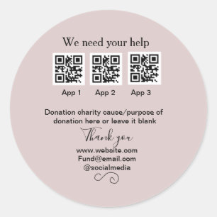 Sticker Rond Donation Collection conseil pot ajouter votre q r 