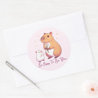 Sticker Rond Donc Capable De Vous Voir Mignonne Capybara