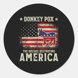 Sticker Rond Donkey Pox La Maladie Détruisant L'Amérique Donkey