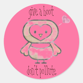 Sticker Rond donne un coup de pied, ne pollue pas