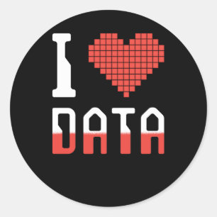 Sticker Rond Données J'Aime Les Données