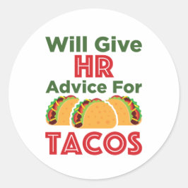 Sticker Rond Donner des conseils en RH à Tacos Ressources humai