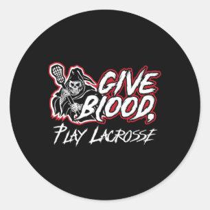Sticker Rond Donner du sang Lacrosse