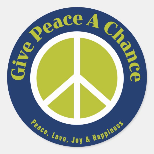 Sticker Rond Donner La Paix À Un Décret De Chance (Devant)
