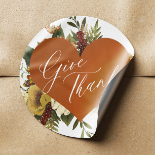 Sticker Rond Donner Merci automne automne automne rustique fleu