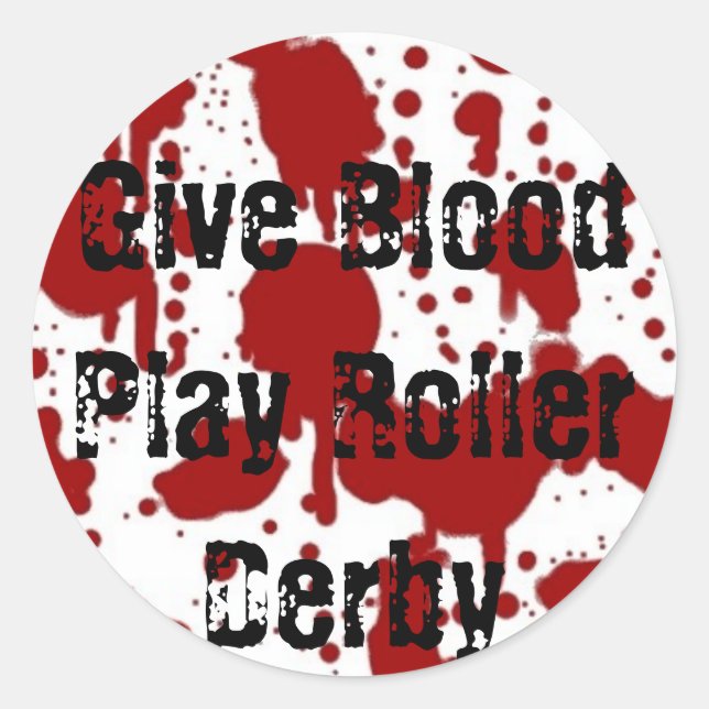 Sticker Rond Donner Stick Derby Roller De Jeu De Sang (Devant)