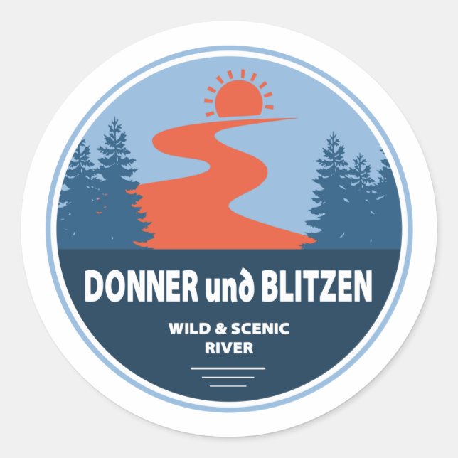 Sticker Rond Donner und Blitzen Wild River Pittoresque River Or (Devant)