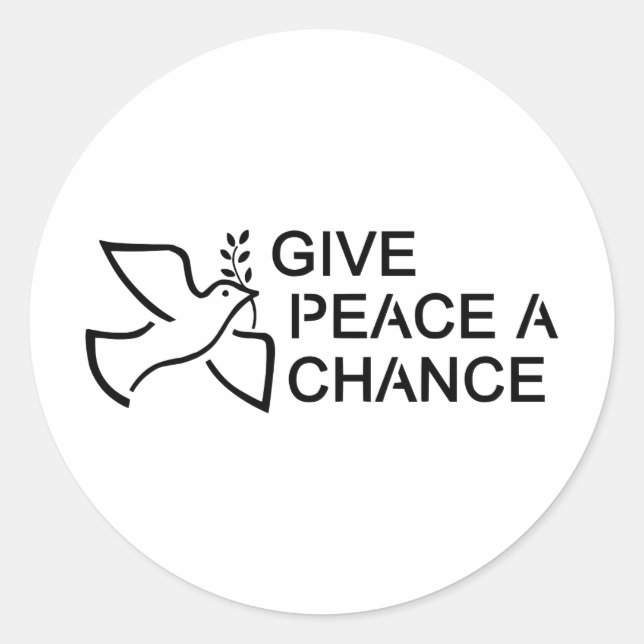 Sticker Rond Donner une chance à la paix (Devant)