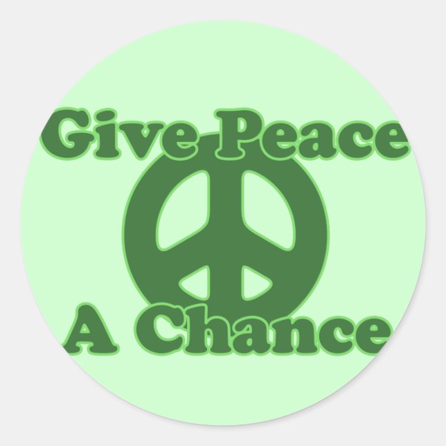 Sticker Rond Donner une chance à la paix (Devant)