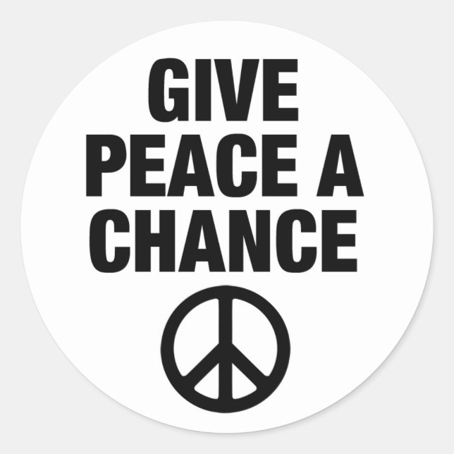 Sticker Rond Donner Une Chance À La Paix (Devant)