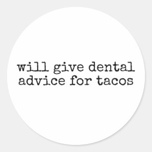 Sticker Rond Donnera des conseils dentaires Dentiste amusant