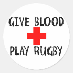 Sticker Rond Donnez Du Sang, Jouez Au Rugby