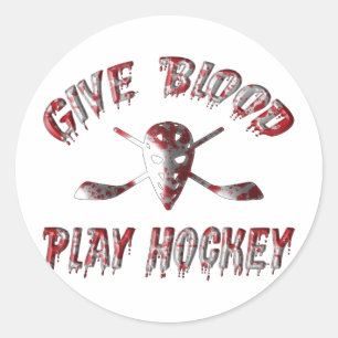 Sticker Rond Donnez l'hockey de jeu de sang