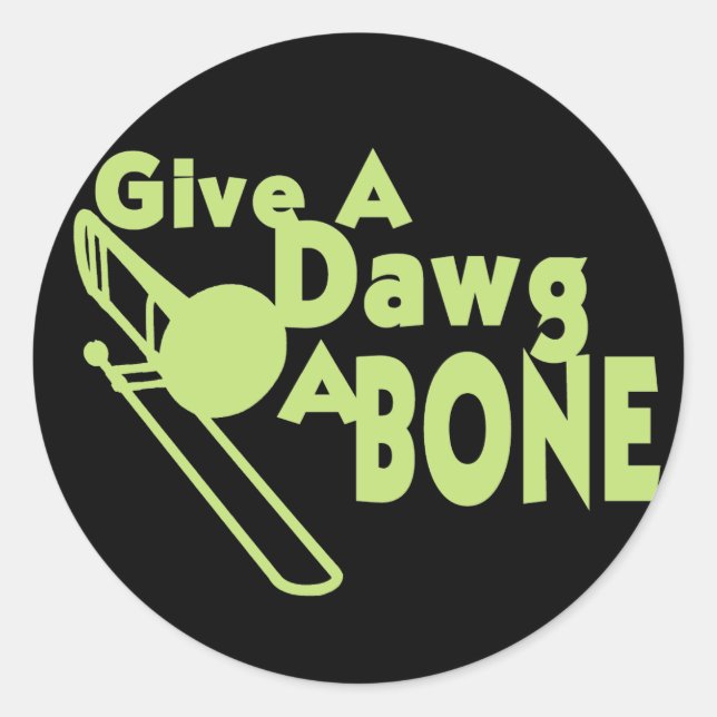 Sticker Rond Donnez un os à Dawg (Devant)