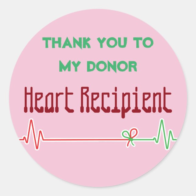 Sticker Rond Donor EKG Receveur de greffe cardiaque customisé (Devant)