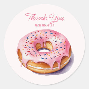 Sticker Rond Donut aquarelle personnalisé 