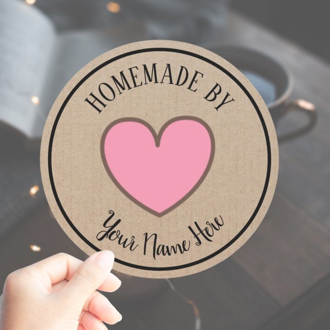 Sticker Rond Donut Coeur De Gâteau Coeur De Gâteau Fait Maison  (Donut Cookie Cake Heart Homemade By Vintage Craft Classic Round Sticker
)