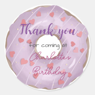 Sticker Rond Donut Joyeux Anniversaire Merci 