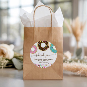 Sticker Rond Donut Parsemé d'Amour Baby Sprinkle Merci