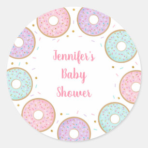 Sticker Rond Donut Pink Gold Pastel Anniversaire