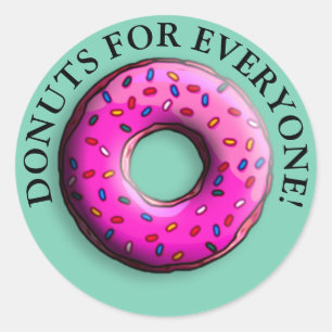 Sticker Rond Donut Pinky avec des arrosages colorés + vos idées