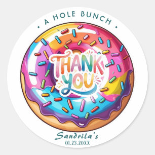 Sticker Rond Donut saupoudré Merci un tas de trous
