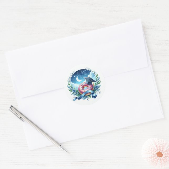 Sticker Rond Donuts et Diplômes de fin d'études (Enveloppe)